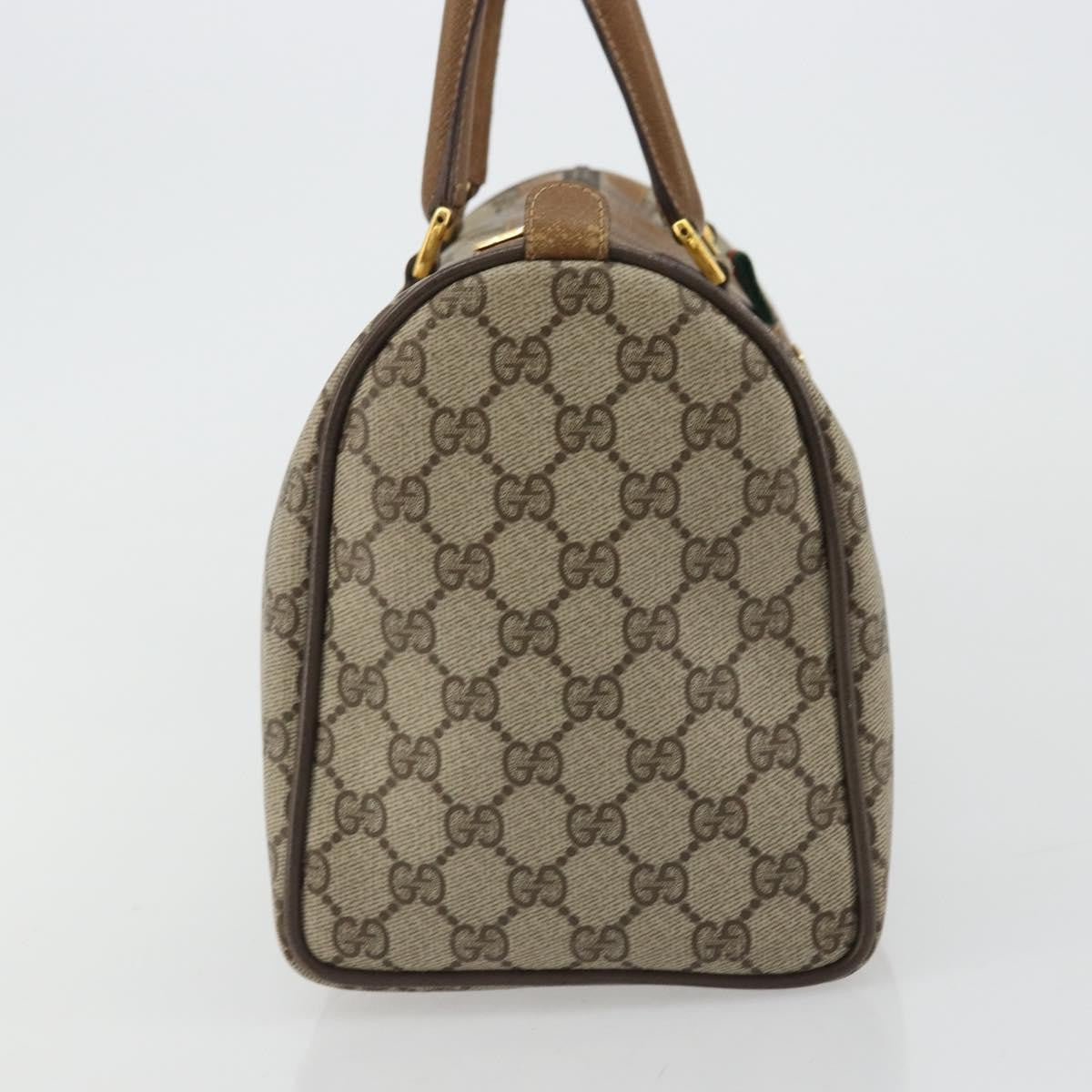 Gucci Vintage Web Sherry Line Handbag Micro Gg Canvas Beige Canvas Handbag (Authentic Pre-Loved)
