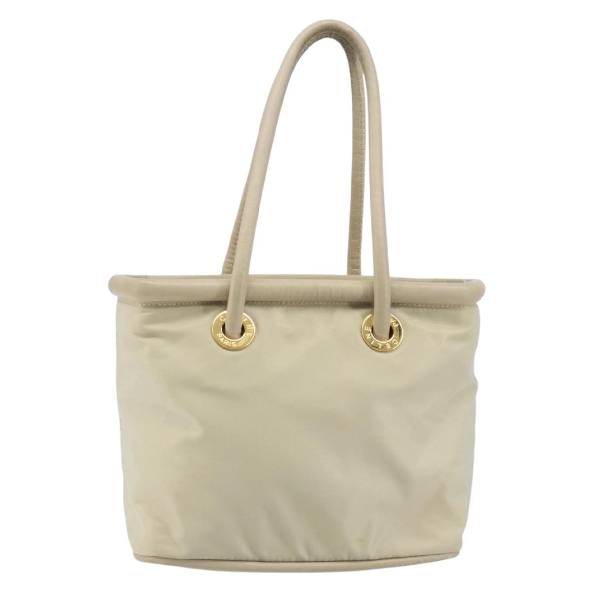 Celine Handbag Nylon Beige Nylon Handbag (Authentic Pre-Loved)