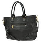 Prada Front Zip Tote Vitello Daino Black Leather Handbag (Authentic Pre-Loved)