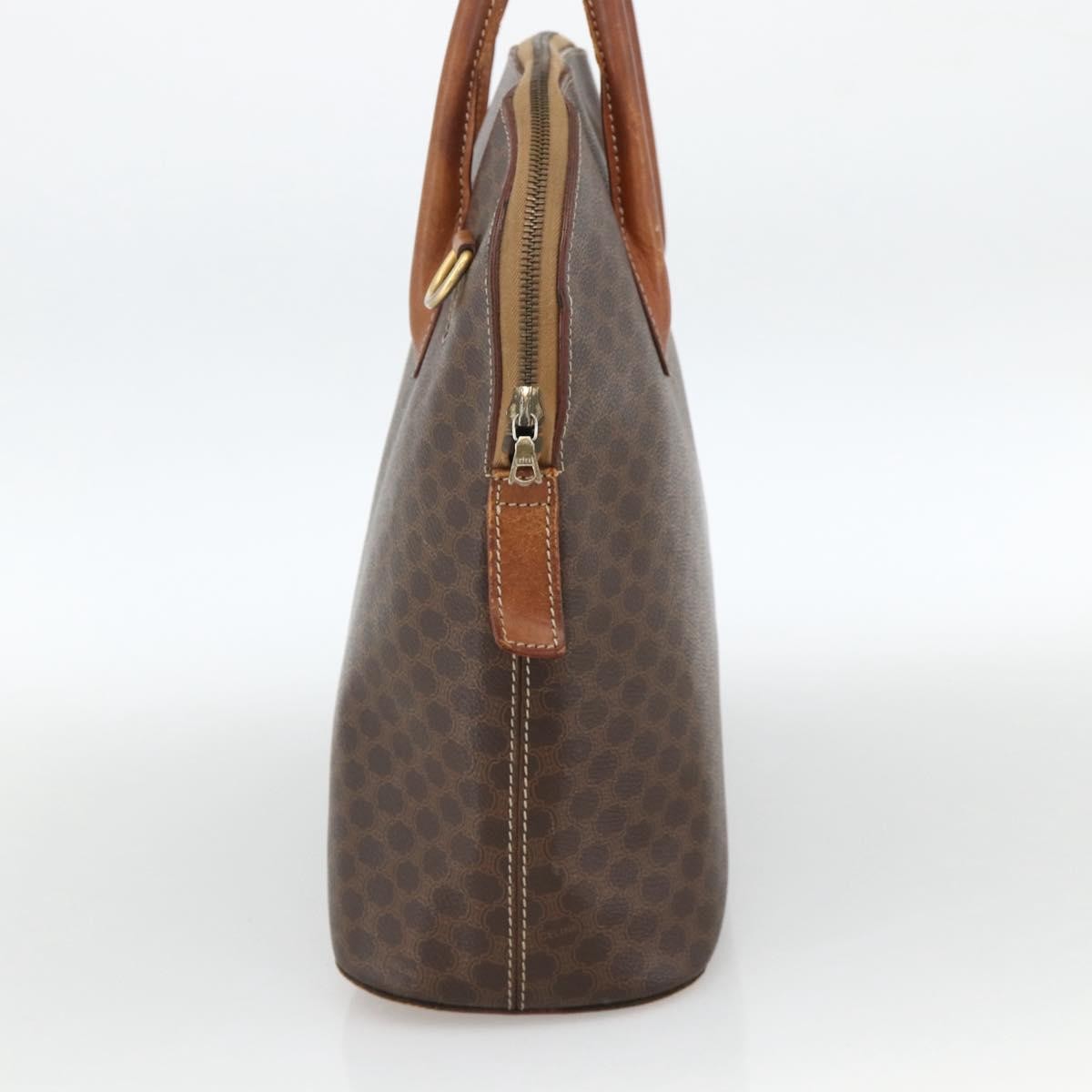 Celine Macadam Handbag Macadam With Leather Brown Canvas Handbag (Authentic Pre-Loved)
