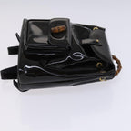 Gucci Vintage Bamboo Backpack Patent Black Patent_Leather Backpack Bag (Authentic Pre-Loved)