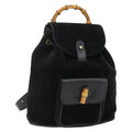 Gucci Gucci Bamboo Backpack Daim Black Suede Backpack Bag (Pre-Loved)
