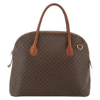 Celine Macadam Handbag Macadam With Leather Brown Canvas Handbag (Authentic Pre-Loved)