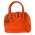 Gucci Convertible Dome Satchel Leather Orange Leather Handbag (Authentic Pre-Loved)