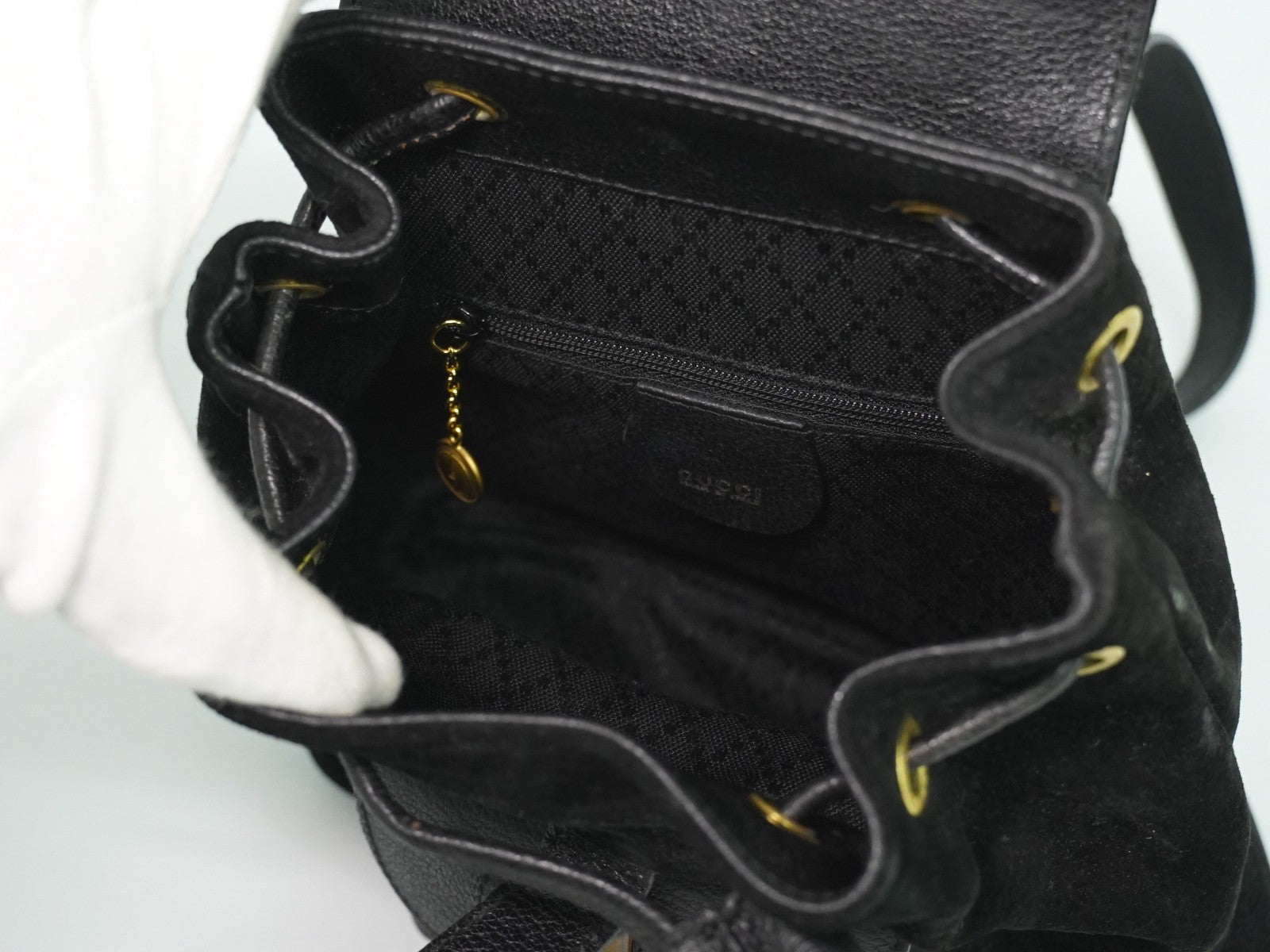 Gucci Gucci Bamboo Backpack Daim Black Suede Backpack Bag (Authentic Pre-Loved)