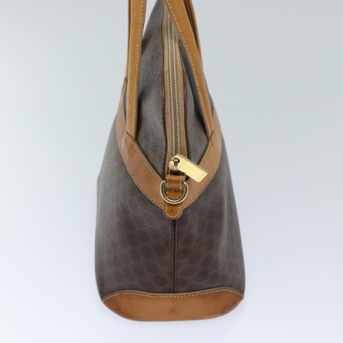 Celine Vintage Macadam Handbag Canvas And Leather Brown Canvas Handbag (Authentic Pre-Loved)