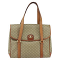 Celine Vintage Macadam Handbag Canvas And Leather Beige Canvas Handbag (Authentic Pre-Loved)