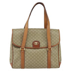 Celine Vintage Macadam Handbag Canvas And Leather Beige Canvas Handbag (Authentic Pre-Loved)