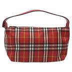 Burberry Nova Check Handbag Leather And Nylon Red Nylon Handbag (Authentic Pre-Loved)