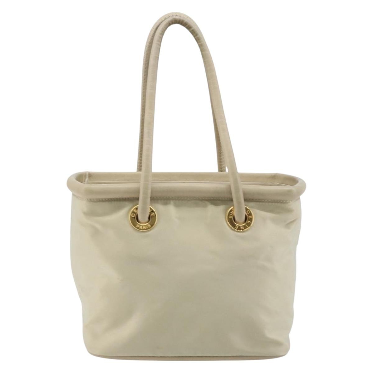 Celine Handbag Nylon Beige Nylon Handbag (Authentic Pre-Loved)