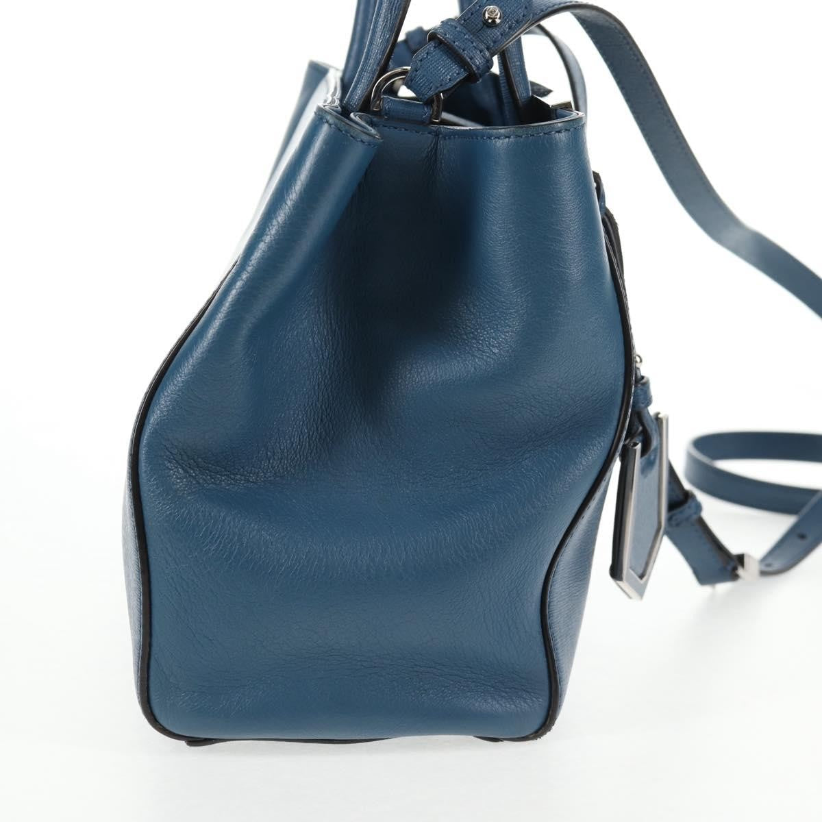 Fendi 2Jours Bag Leather Blue Leather Bag (Authentic Pre-Loved)