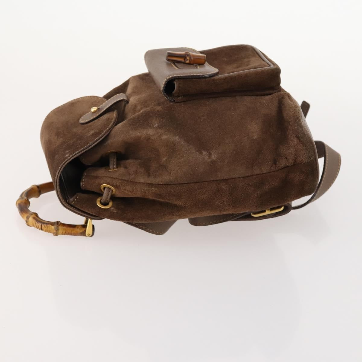 Gucci Gucci Bamboo Backpack Daim Brown Suede Backpack Bag (Authentic Pre-Loved)