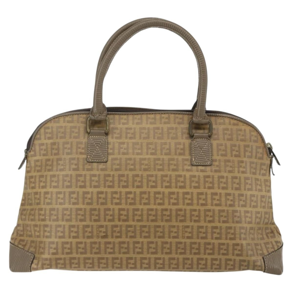 Fendi Zucchino Canvas Brown Canvas Handbag (Authentic Pre-Loved)