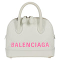 Balenciaga Logo Ville Bag Leather White Leather Handbag (Authentic Pre-Loved)