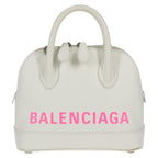 Balenciaga Logo Ville Bag Leather White Leather Handbag (Authentic Pre-Loved)