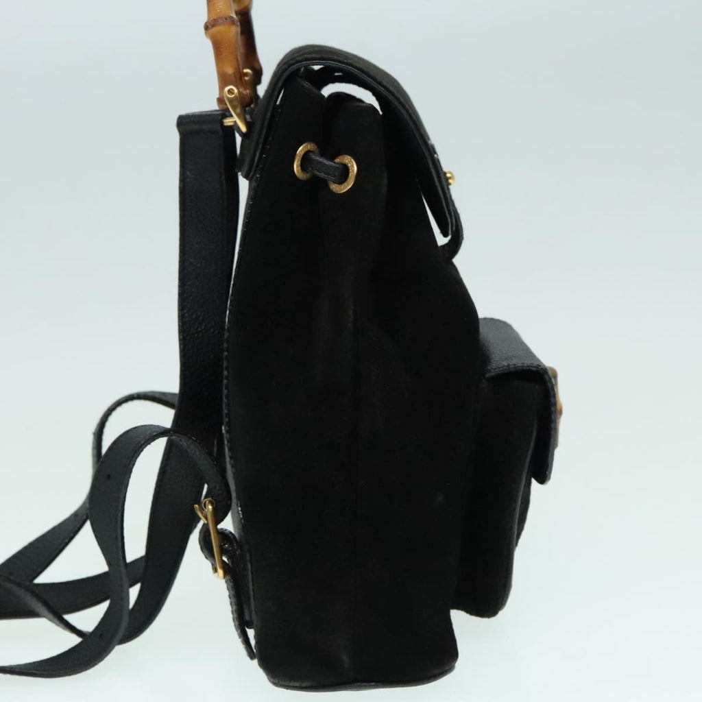 Gucci Gucci Bamboo Backpack Daim Black Suede Backpack Bag (Authentic Pre-Loved)
