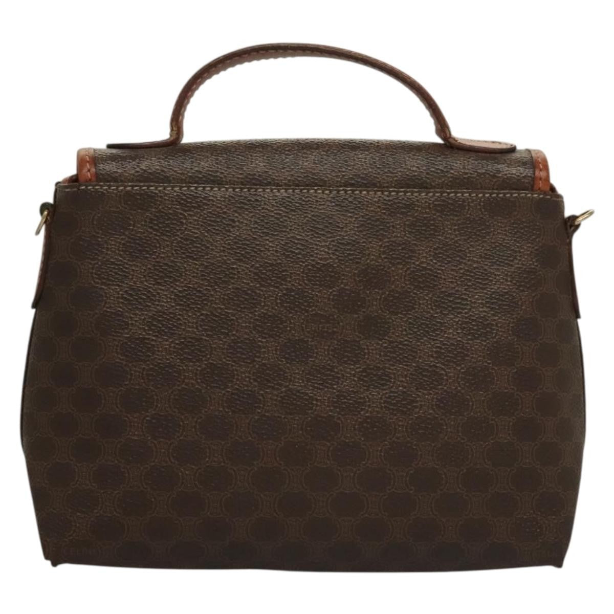 Celine Triomphe Vintage Handbag Macadam Canvas Brown Canvas Bag (Authentic Pre-Loved)