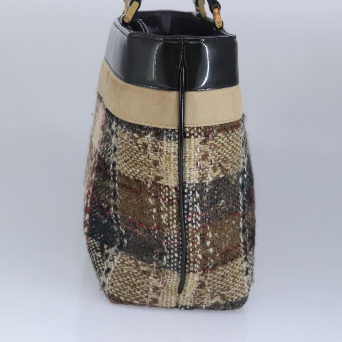 Burberry Nova Check Handbag Wool Beige Wool Handbag (Authentic Pre-Loved)