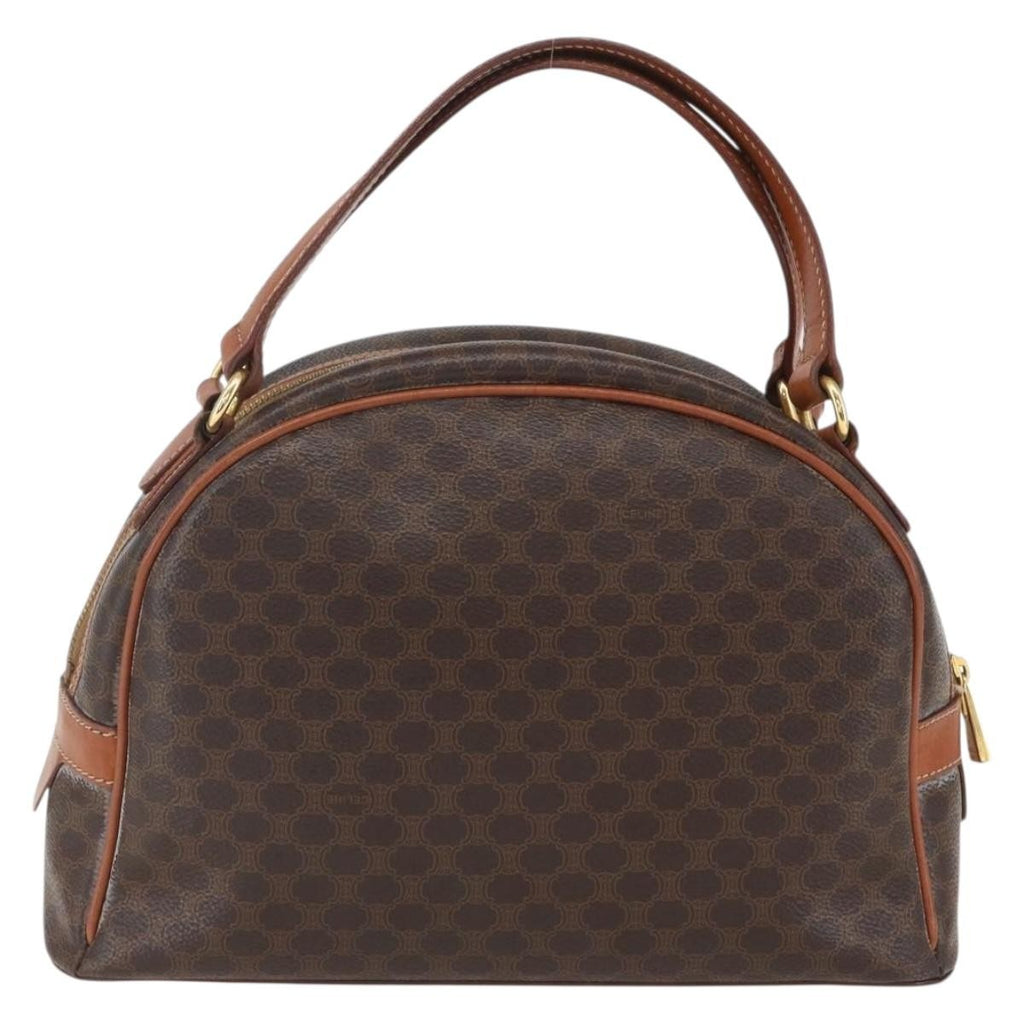 Celine Vintage Macadam Handbag Canvas And Leather Brown Canvas Handbag (Authentic Pre-Loved)