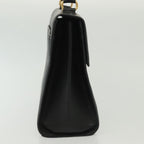 Celine Vintage Convertible Turnlock Top Handle Bag Leather Black Leather Bag (Authentic Pre-Loved)