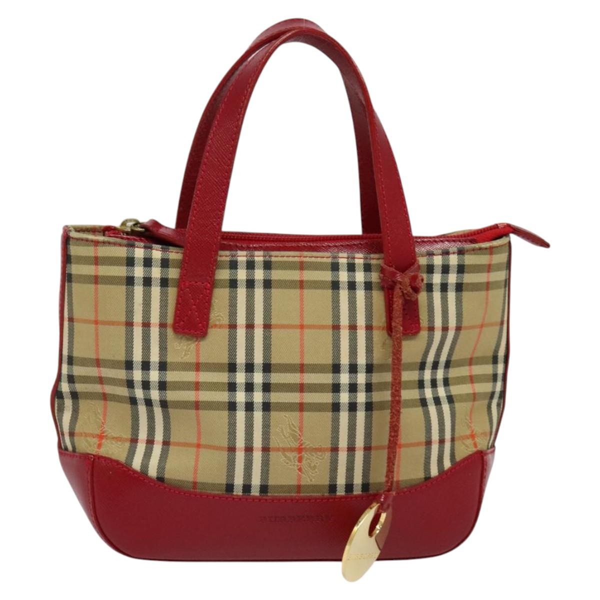 Burberry Nova Check Handbag Nova Check Canvas And Leather Beige Canvas Handbag (Authentic Pre-Loved)
