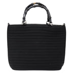 Gucci Vintage Bamboo Handle Bag Nylon Black Nylon Handbag (Authentic Pre-Loved)
