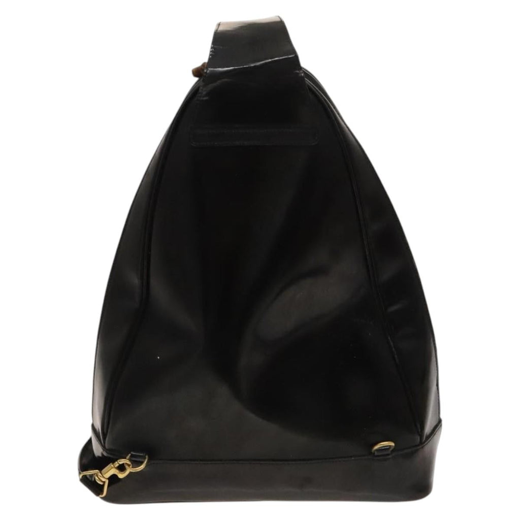 Gucci Vintage Bamboo Backpack Patent Black Patent_Leather Backpack Bag (Authentic Pre-Loved)