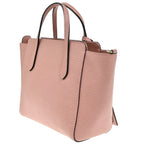 Gucci Swing Crossbody Bag Pebbled Leather Pink Leather Handbag (Authentic Pre-Loved)