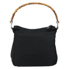Gucci Vintage Bamboo Handle Bag Nylon Black Nylon Handbag (Authentic Pre-Loved)