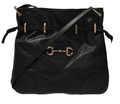 Gucci Calfskin Horsebit 1955 Messenger Leather Black Shoulder Bag Handbag Italy NEW