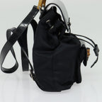 Gucci Vintage Bamboo Backpack Nylon And Patent Leather Black Nylon Backpack Bag (Authentic Pre-Loved)