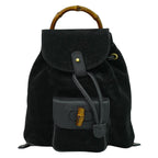Gucci Gucci Bamboo Backpack Daim Black Suede Backpack Bag (Authentic Pre-Loved)