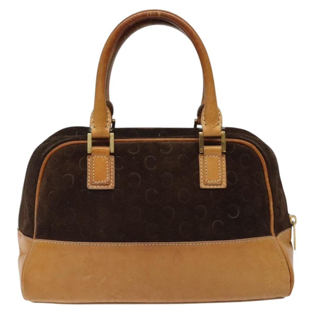Celine C Macadam Handbag Suede And Leather Brown Suede Handbag (Authentic Pre-Loved)