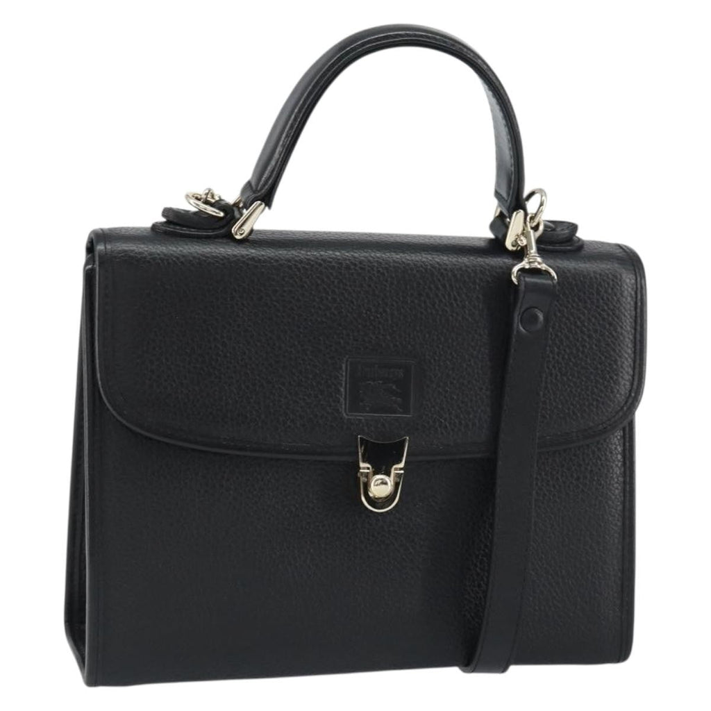 Burberry Vintage Handbag Leather Black Leather Handbag (Authentic Pre-Loved)