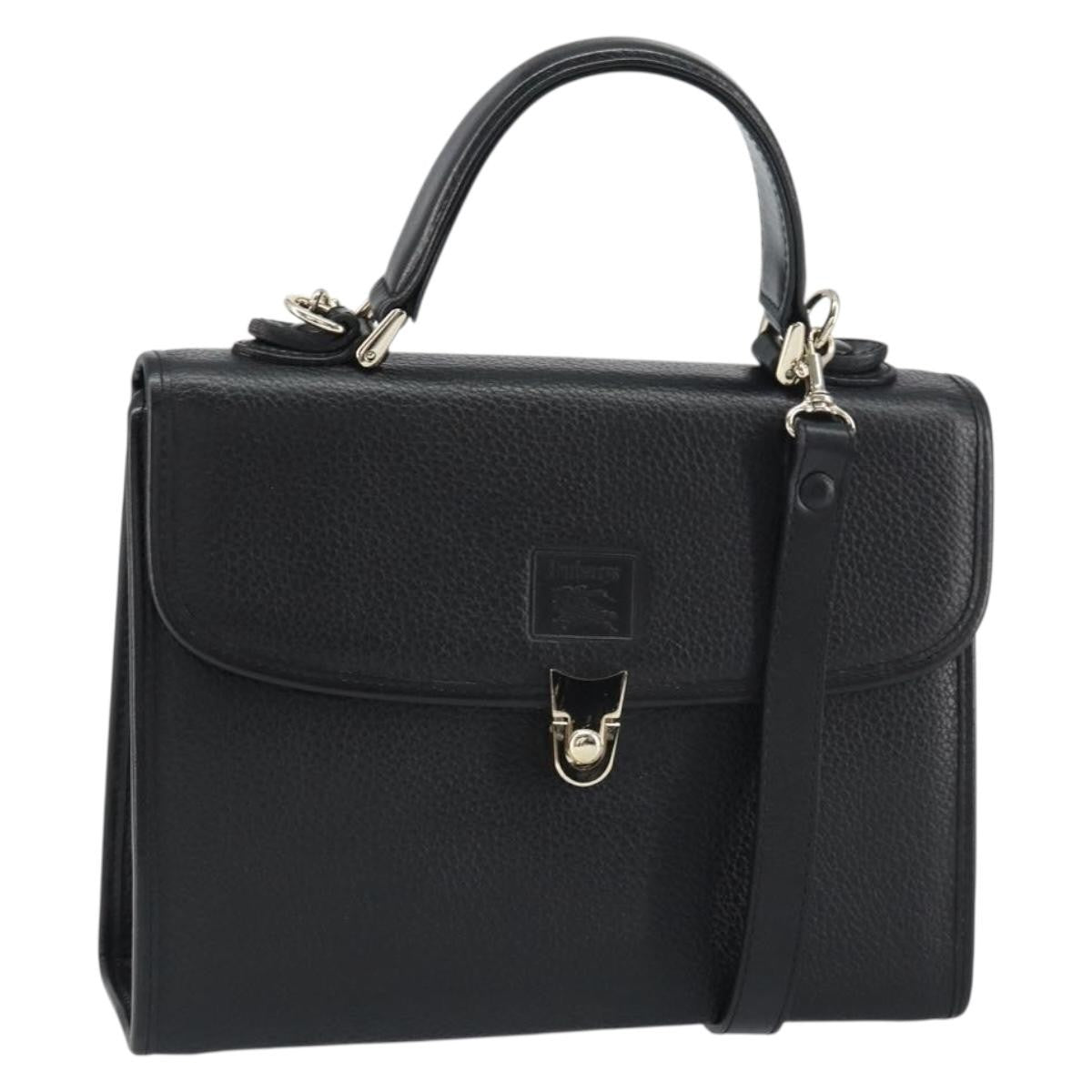 Burberry Vintage Handbag Leather Black Leather Handbag (Authentic Pre-Loved)