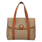 Celine Vintage Macadam Handbag Canvas And Leather Beige Canvas Handbag (Authentic Pre-Loved)