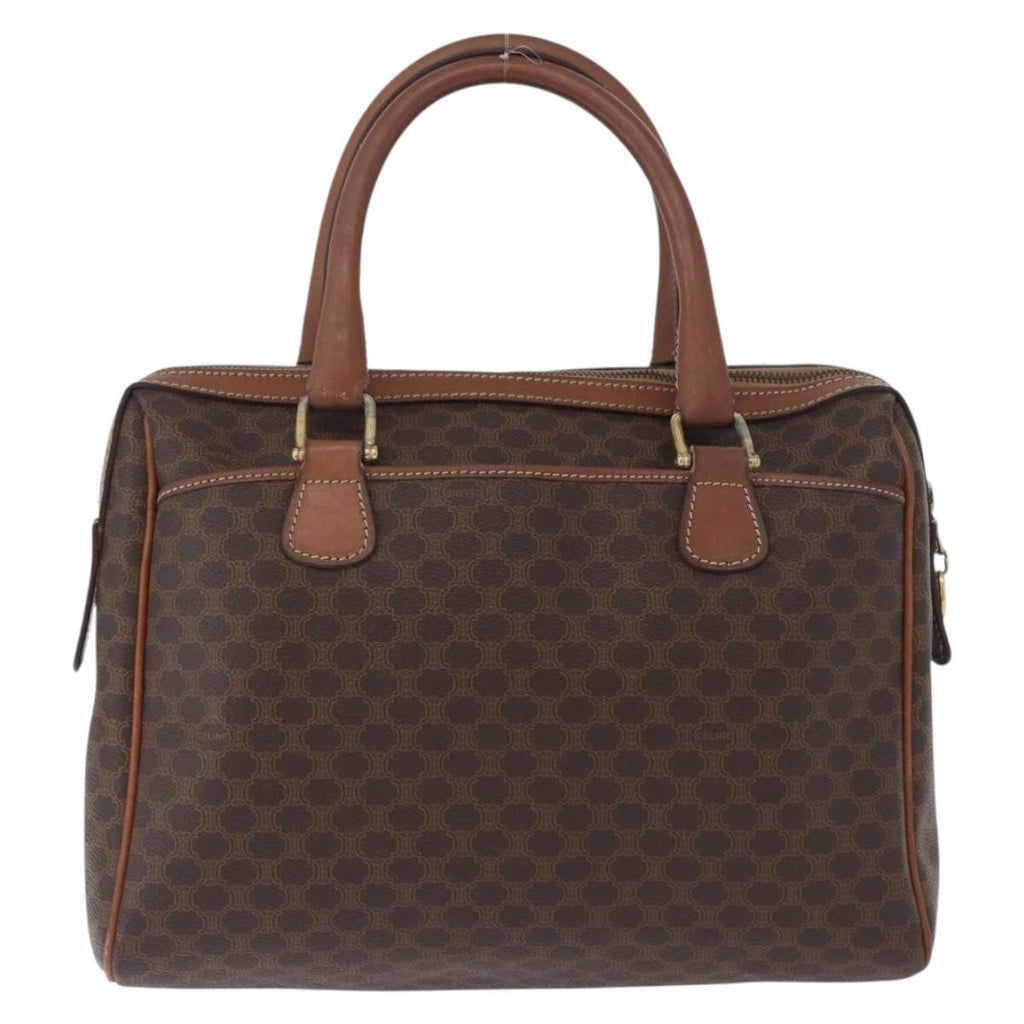Celine Vintage Macadam Handbag Canvas And Leather Brown Canvas Handbag (Authentic Pre-Loved)