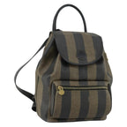 Fendi Pequin Front Pocket Backpack Coated Canvas Brown Pvc Backpack Bag (Authentic Pre-Loved)
