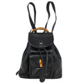 Gucci Vintage Bamboo Backpack Leather Black Leather Backpack Bag (Authentic Pre-Loved)