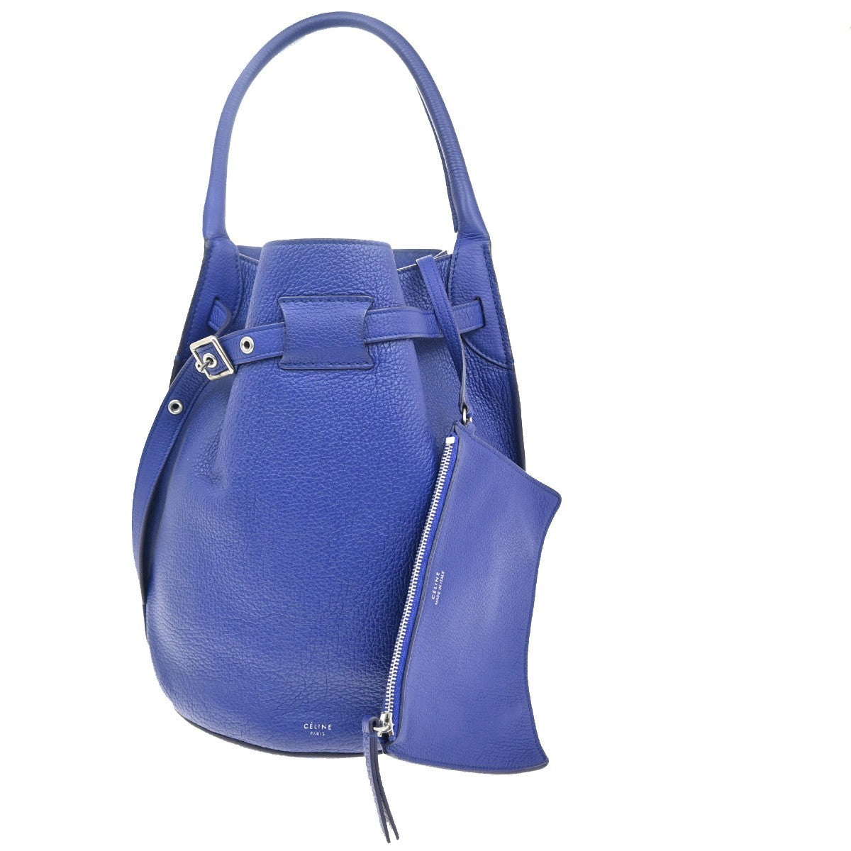 Celine Big Bag Bucket Leather Blue Leather Handbag (Authentic Pre-Loved)