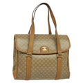 Celine Vintage Macadam Handbag Canvas Beige Canvas Bag (Authentic Pre-Loved)