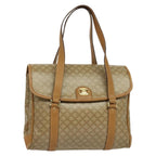 Celine Vintage Macadam Handbag Canvas Beige Canvas Bag (Authentic Pre-Loved)