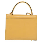 Celine Vintage Convertible Turnlock Top Handle Bag Leather Yellow Leather Bag (Authentic Pre-Loved)