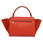 Celine Trapeze Bag Leather With Suede Red Leather Handbag (Authentic Pre-Loved)
