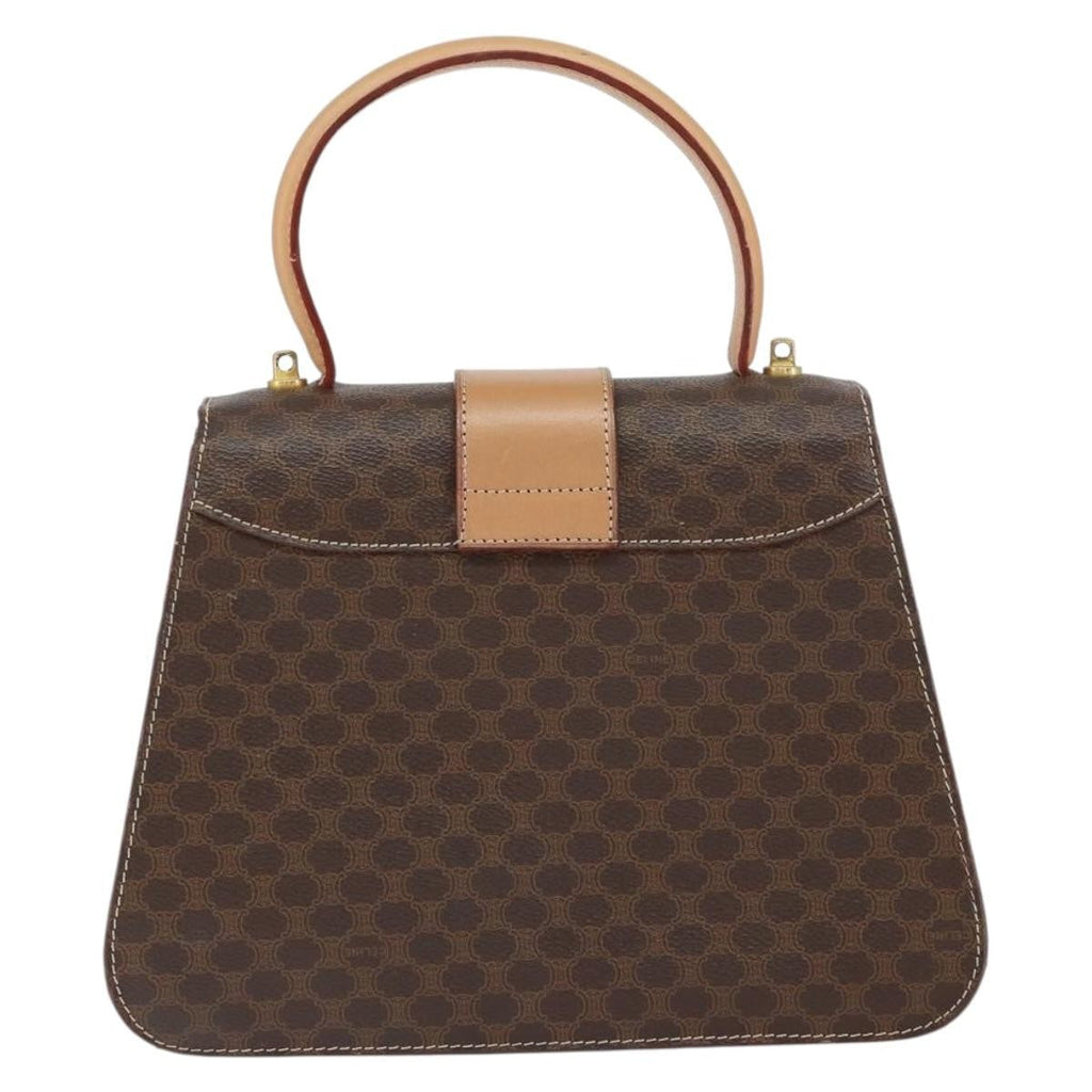 Celine Vintage Macadam Handbag Canvas Brown Pvc Handbag (Authentic Pre-Loved)