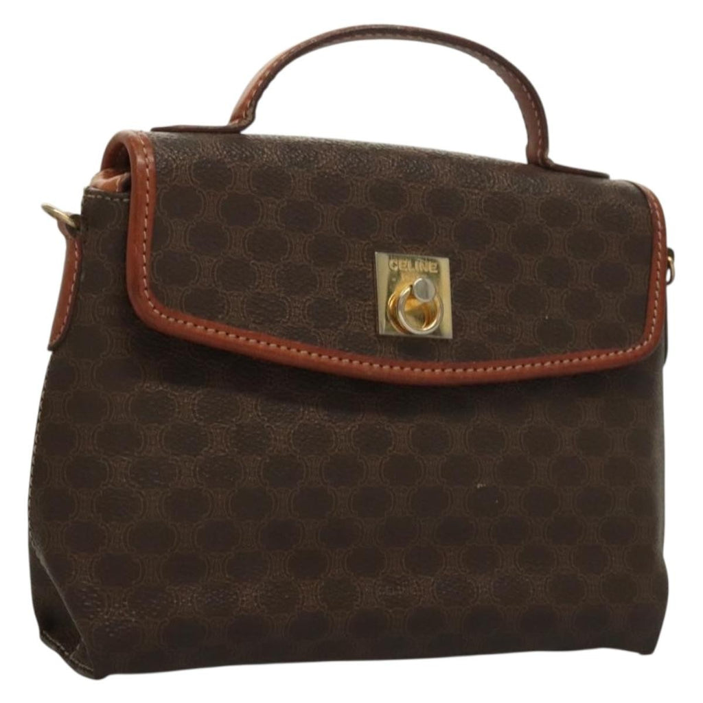 Celine Triomphe Vintage Handbag Macadam Canvas Brown Canvas Bag (Authentic Pre-Loved)