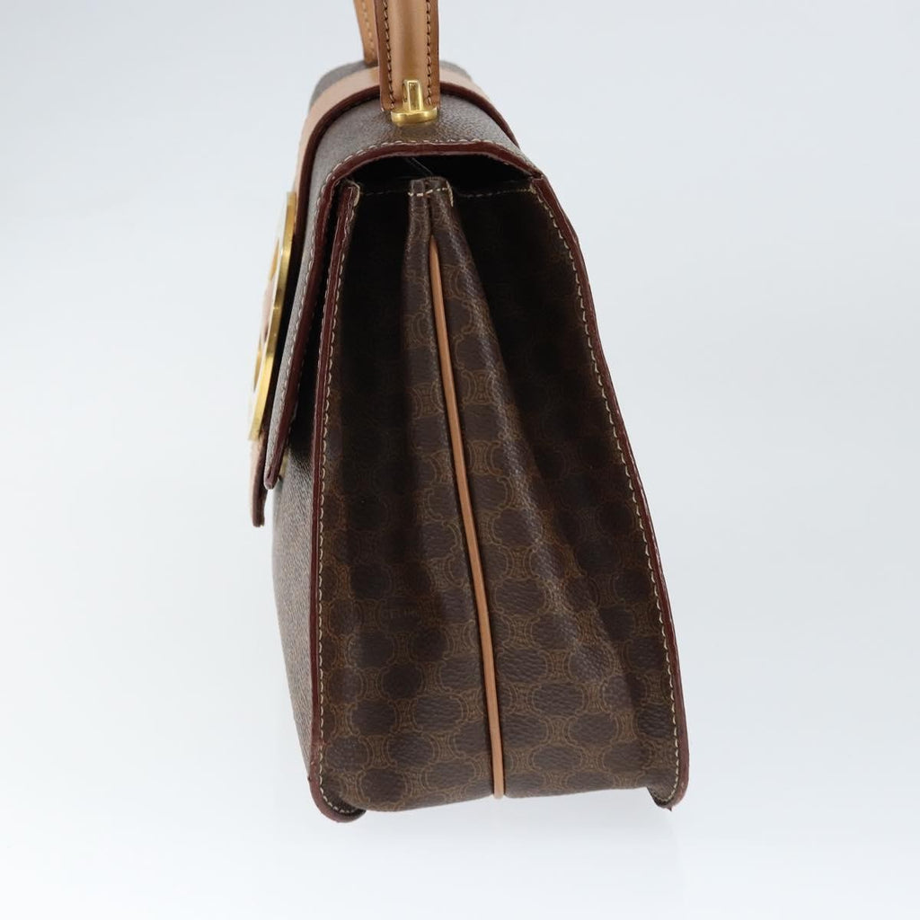 Celine Vintage Macadam Handbag Canvas Brown Pvc Handbag (Authentic Pre-Loved)