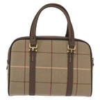 Burberry Nova Check Boston Bag Canvas Beige Canvas Handbag (Authentic Pre-Loved)