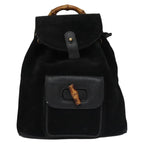 Gucci Gucci Bamboo Backpack Daim Black Suede Backpack Bag (Authentic Pre-Loved)
