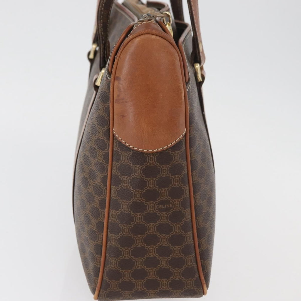 Celine Vintage Macadam Handbag Canvas And Leather Brown Canvas Handbag (Authentic Pre-Loved)